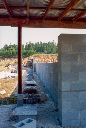 verticle view of the new block divider wall